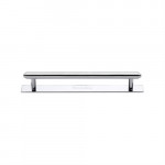 M Marcus Heritage Brass Stepped Design Cabinet Pull with Plate 128mm Centre to Centre